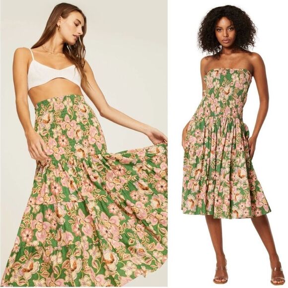 Misa Los Angeles Dresses & Skirts - MISA Los Angeles Lola Smocked Cotton Convertible Skirt Dress XS $330